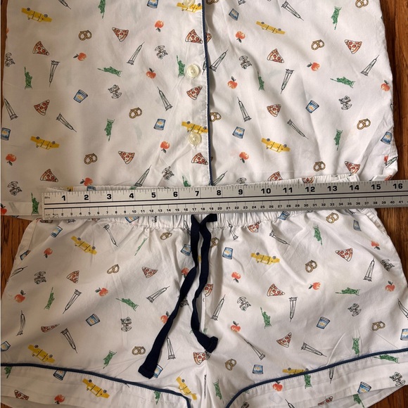 J. Crew Pajama Set - White with Fun NYC Multicolor Icons - Picture 8 of 8